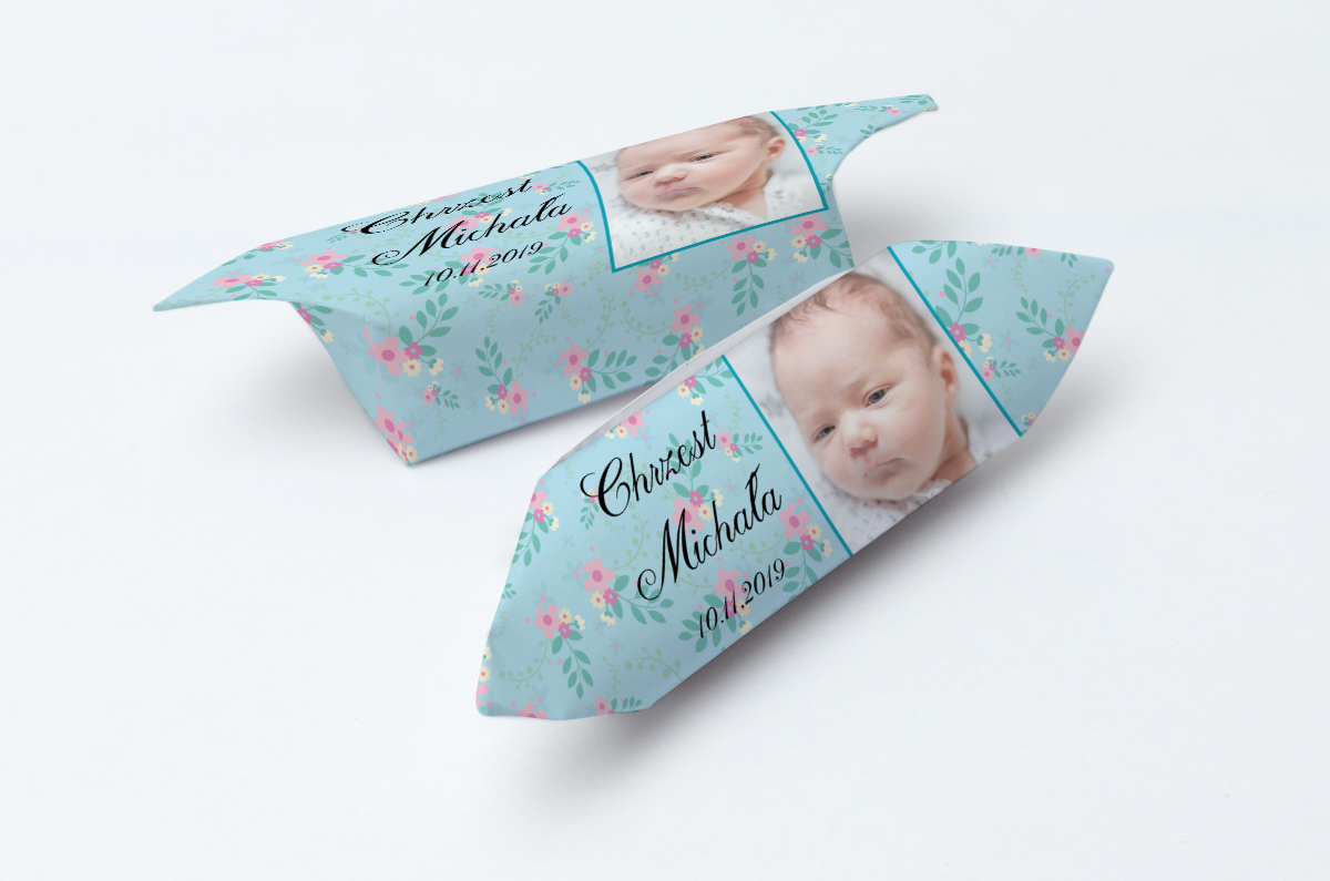 Krówki na chrzest ze zdjęciem dziecka