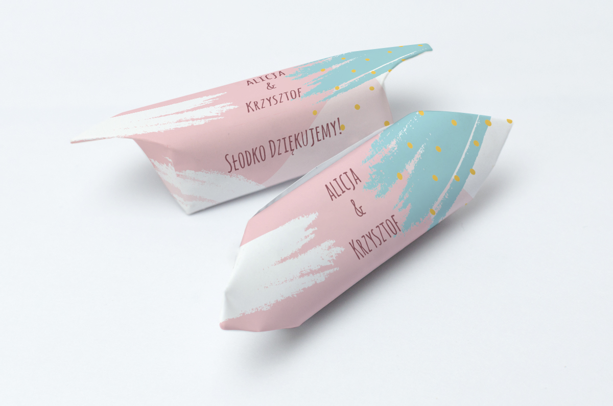 Krówki na ślub i wesele pastelowe kwiaty