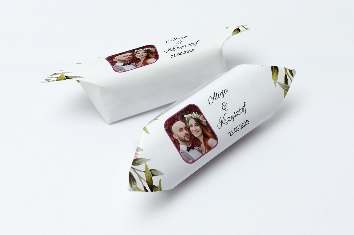 krówki weselne ze zdjęciem Pary Młodej