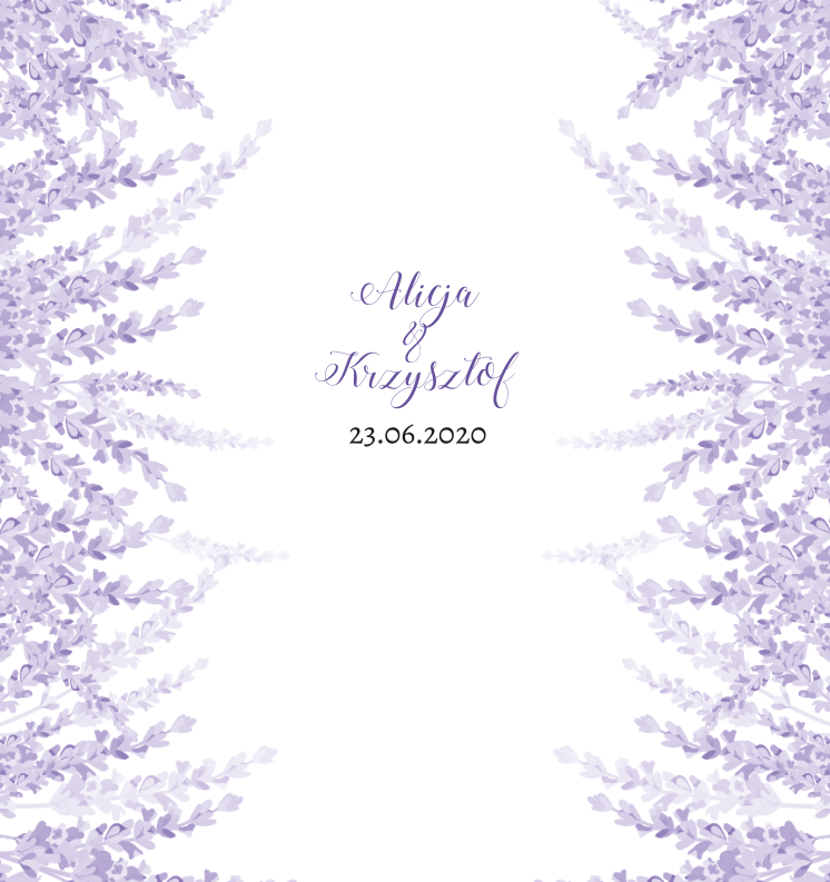 Krówki na ślub i wesele fioletowe delikatne kwiaty