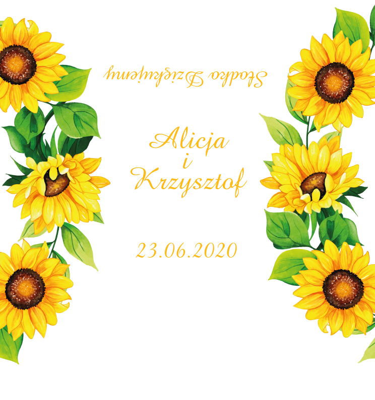 Krówki na ślub i wesele słoneczniki żółte