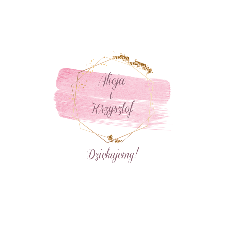 krówki na ślub i wesele różowe plamy złota ramka