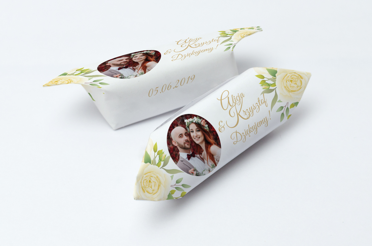 krówka ze zdjęciem kremowe kwiaty