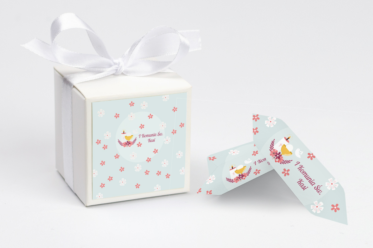 Pudełko na krówki personalizowane NA KOMUNIĘ