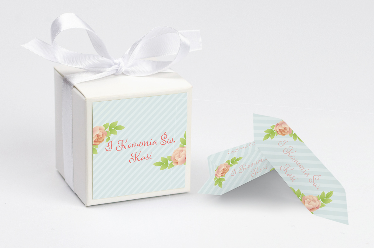 Pudełko na krówki personalizowane NA KOMUNIĘ