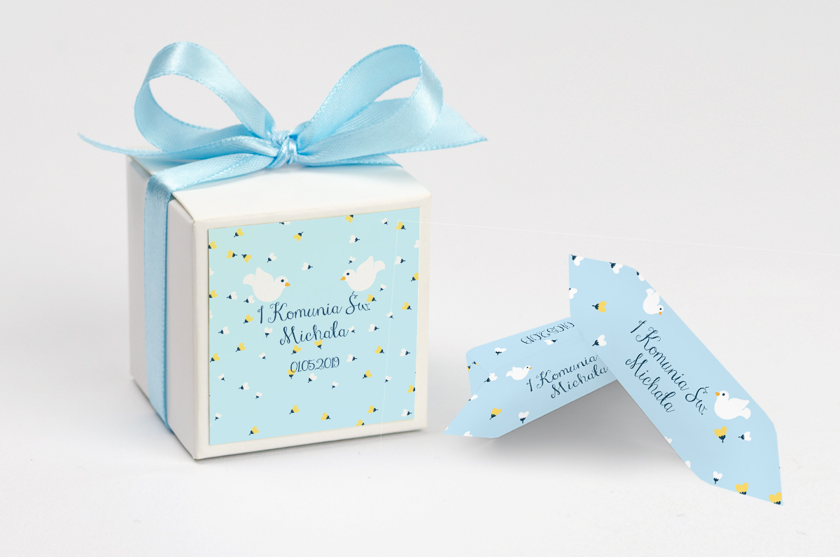 Pudełko na krówki personalizowane NA KOMUNIĘ