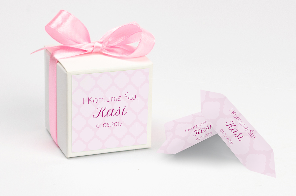 Pudełko na krówki personalizowane NA KOMUNIĘ