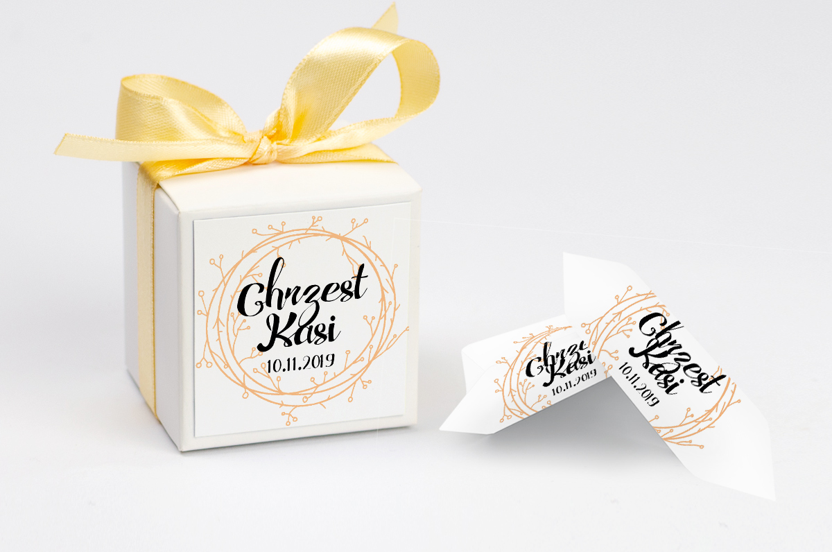 pudełko krówki na chrzest