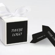 personalizowane pudełeczko na krówki czarne z twoim logo