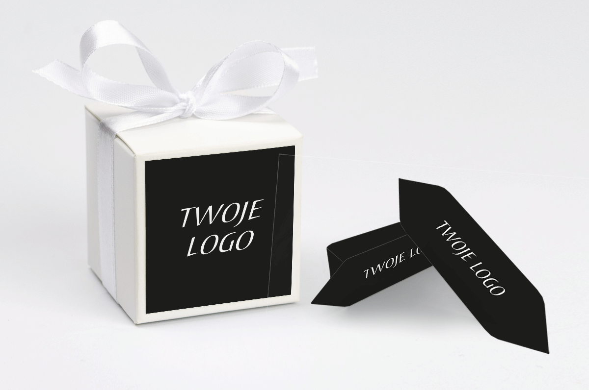 personalizowane pudełeczko na krówki czarne z twoim logo
