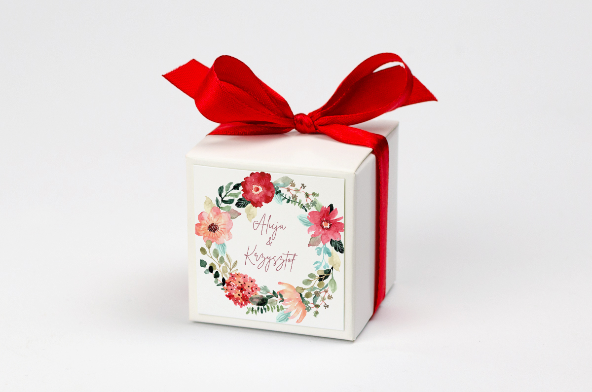 Pudełeczko z personalizacją z dwiema krówkami wzór 84