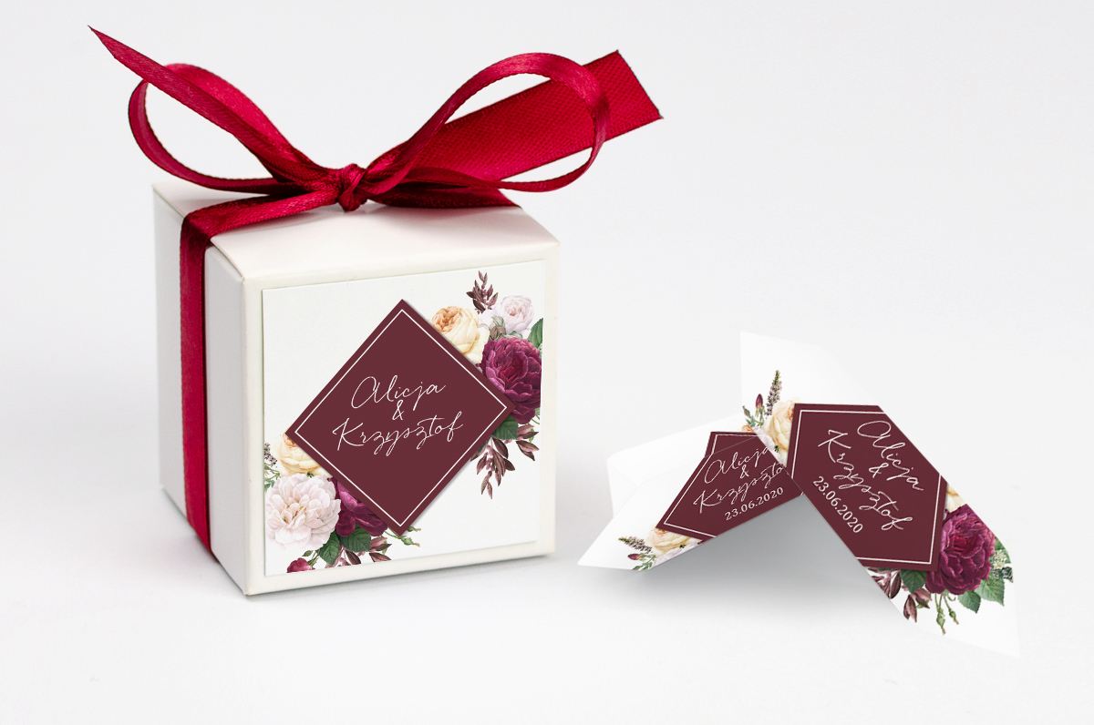 Pudełeczko z personalizacją z dwiema krówkami wzór 73