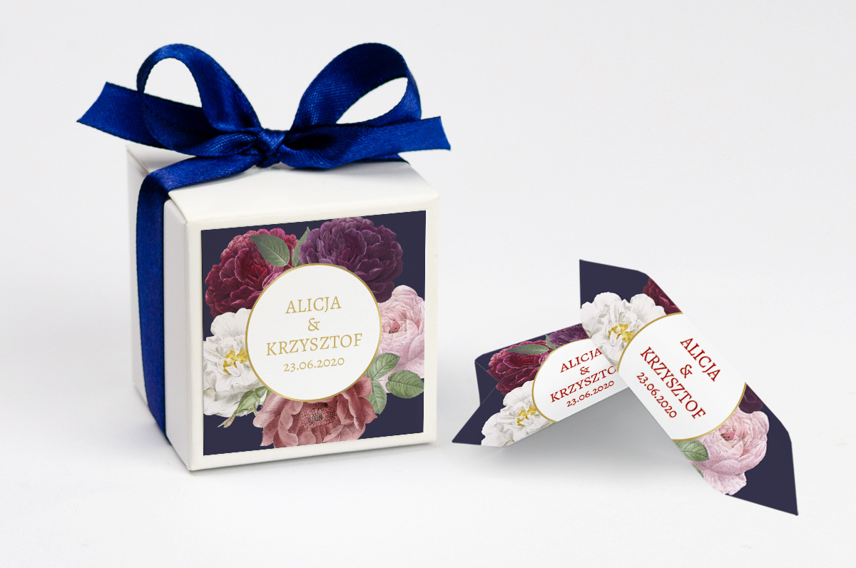 Pudełeczko z personalizacją z dwiema krówkami wzór 76