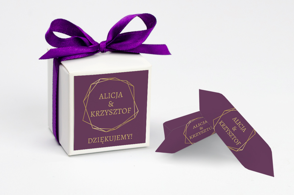 Pudełeczko z personalizacją z dwiema krówkami wzór 83 fiolet