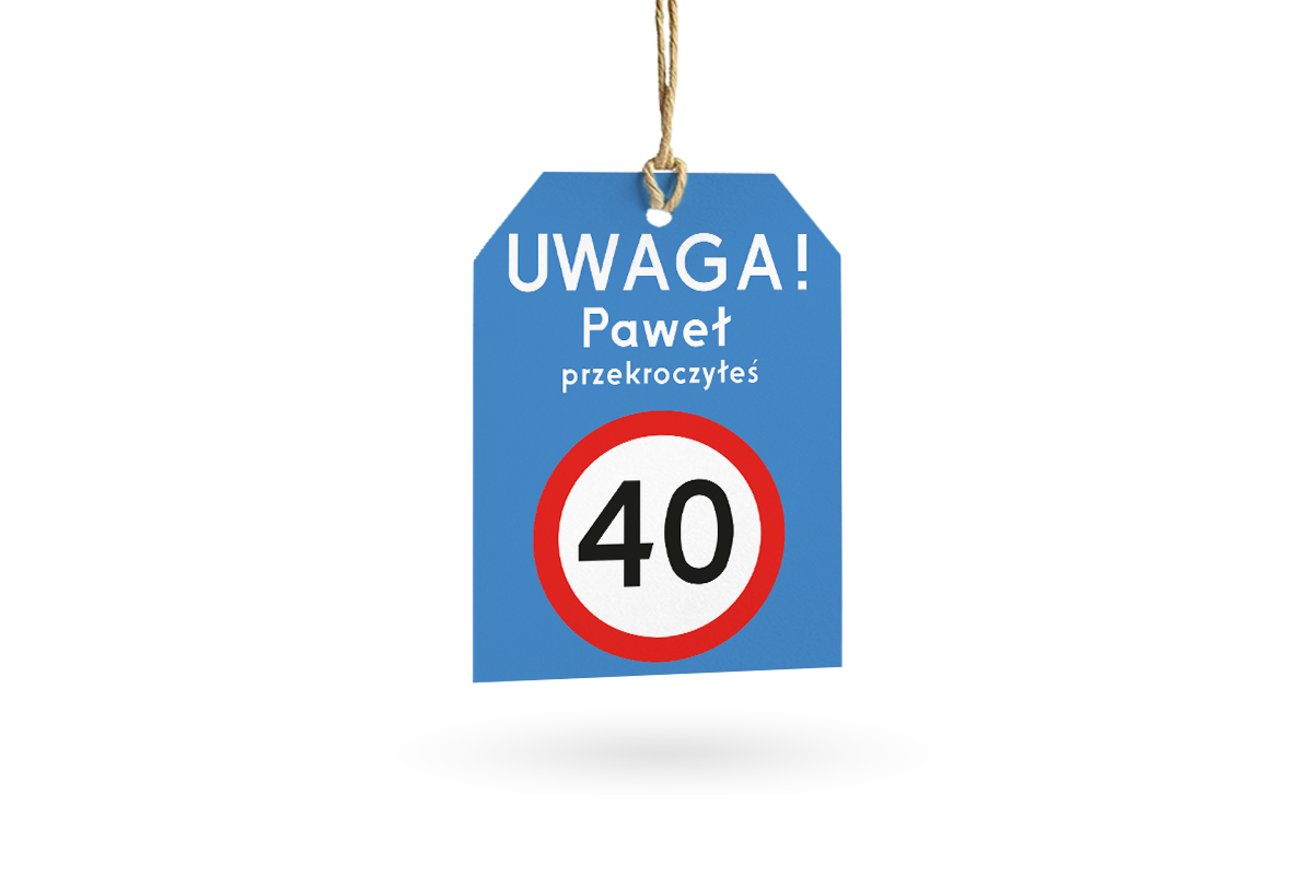 etykieta na prezent ze znakiem drogowym zakaz wjazdu